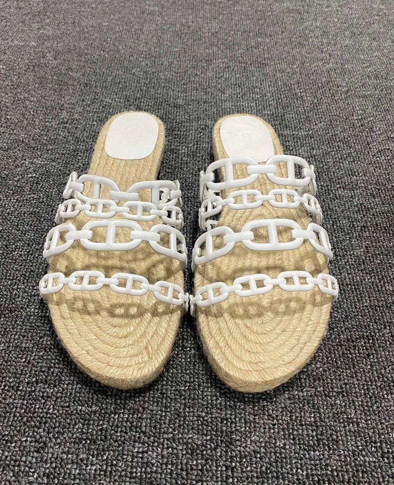 Hermes Hermes Woven Slide Sandals with Chain Detail Size US 8 / IT 38 - 4 Thumbnail