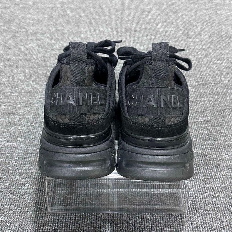 Chanel Black Logo Casual Sneakers by Chanel Size US 8 / IT 38 - 4 Thumbnail