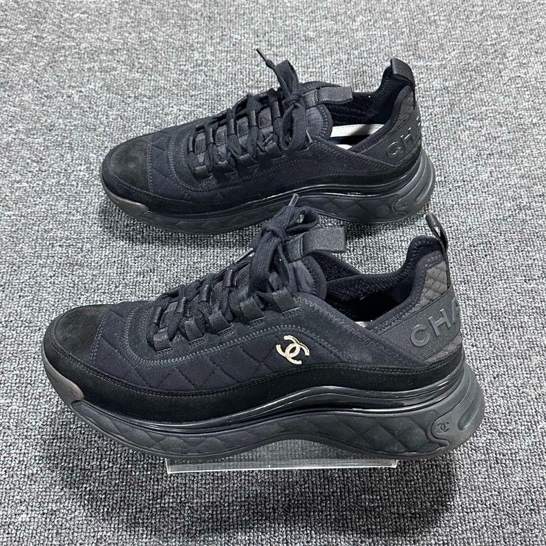 Chanel Black Logo Casual Sneakers by Chanel Size US 8 / IT 38 - 2 Thumbnail