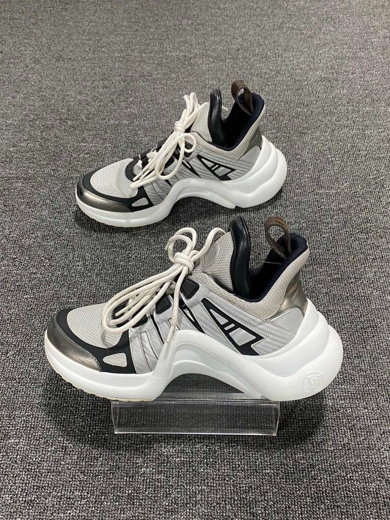 Louis Vuitton Silver Dad Sneakers by Louis Vuitton Size US 7 / IT 37 - 2 Thumbnail