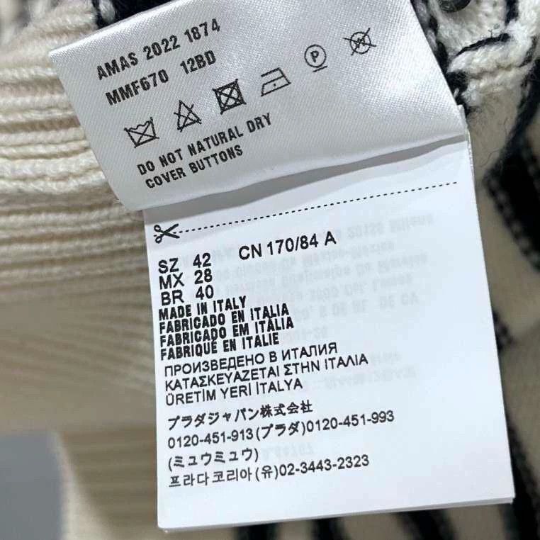 Miu Miu Navy Striped Cashmere Cardigan by Miu Miu Size L / US 10 / IT 46 - 6 Thumbnail