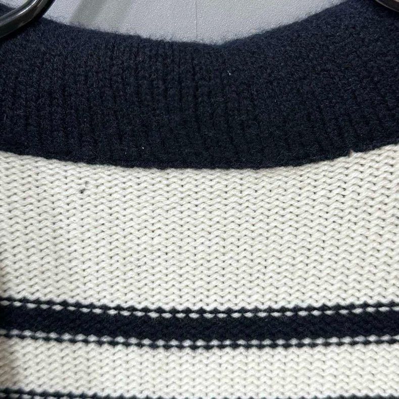 Miu Miu Navy Striped Cashmere Cardigan by Miu Miu Size L / US 10 / IT 46 - 5 Thumbnail