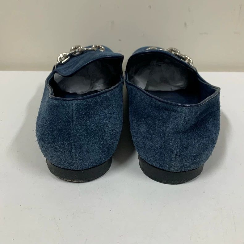 Louis Vuitton Blue Suede Loafers by Louis Vuitton Size US 7 / IT 37 - 6 Thumbnail