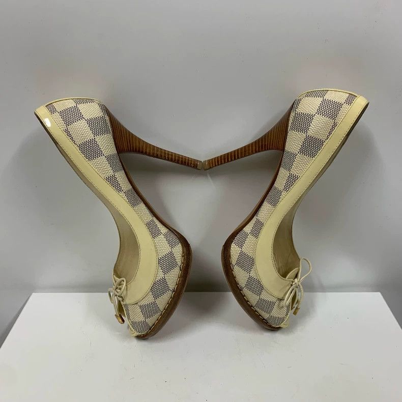 Louis Vuitton Louis Vuitton Checkered High Heels Size 35.5 Size US 6 / IT 36 - 4 Thumbnail