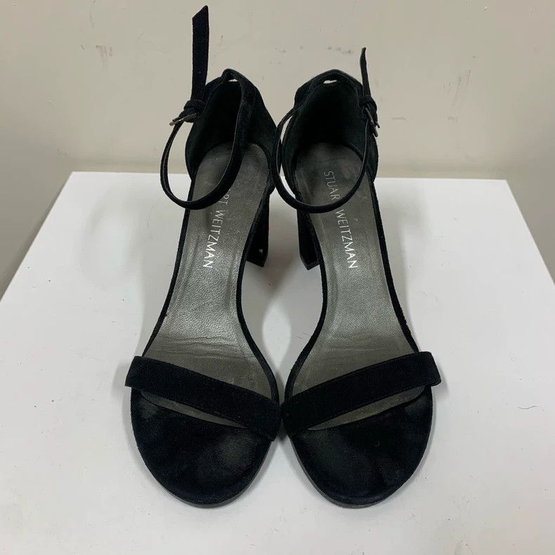 Stuart Weitzman Stuart Weitzman Black Suede Heeled Sandals Size US 6 / IT 36 - 2 Thumbnail