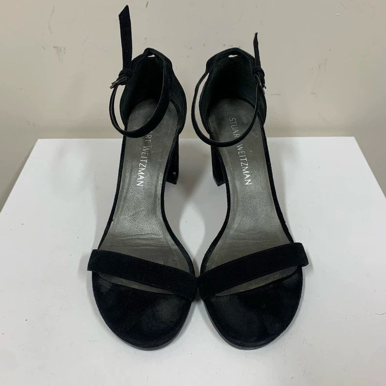Stuart Weitzman Stuart Weitzman Black Suede Heeled Sandals Size US 6 / IT 36 - 5 Thumbnail