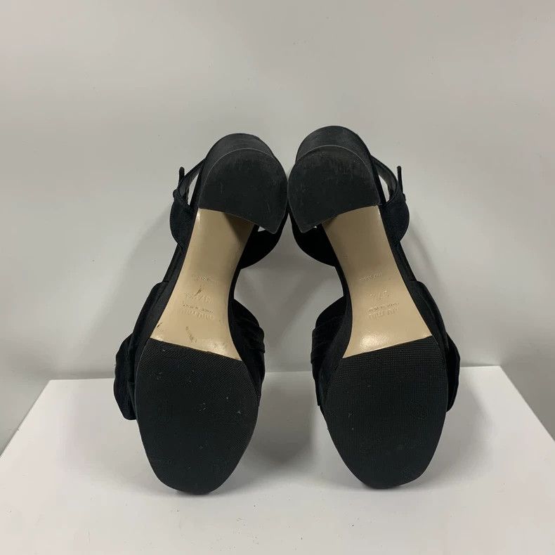 Prada Miumiu Black High Heel Shoes Size 37.5 Size US 7 / IT 37 - 7 Thumbnail