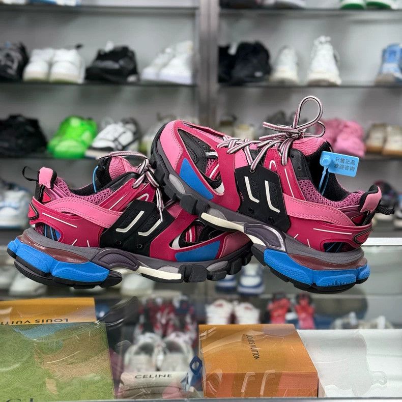 Balenciaga Balenciaga Track Sneakers in Blue and Pink Size US 6 / IT 36 - 4 Thumbnail