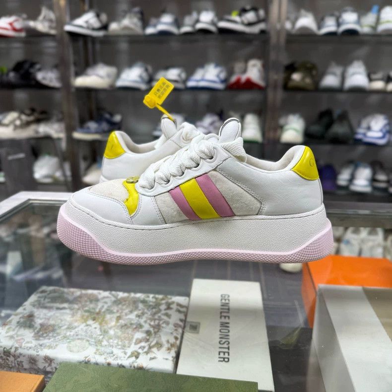 Gucci Gucci White and Yellow Sneakers Size 37 Size US 6 / IT 36 - 5 Thumbnail