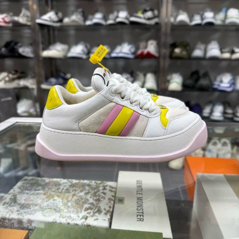Gucci Gucci White and Yellow Sneakers Size 37 Size US 6 / IT 36 - 2 Thumbnail