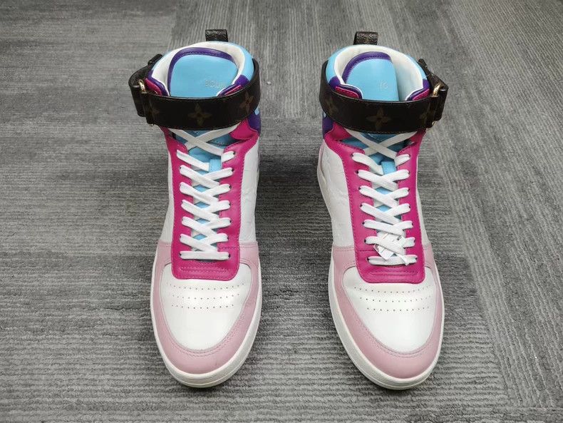 Louis Vuitton Louis Vuitton Pink Blue High-Top Sneakers Size US 7 / IT 37 - 2 Thumbnail