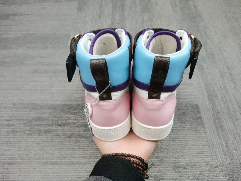 Louis Vuitton Louis Vuitton Pink Blue High-Top Sneakers Size US 7 / IT 37 - 3 Thumbnail