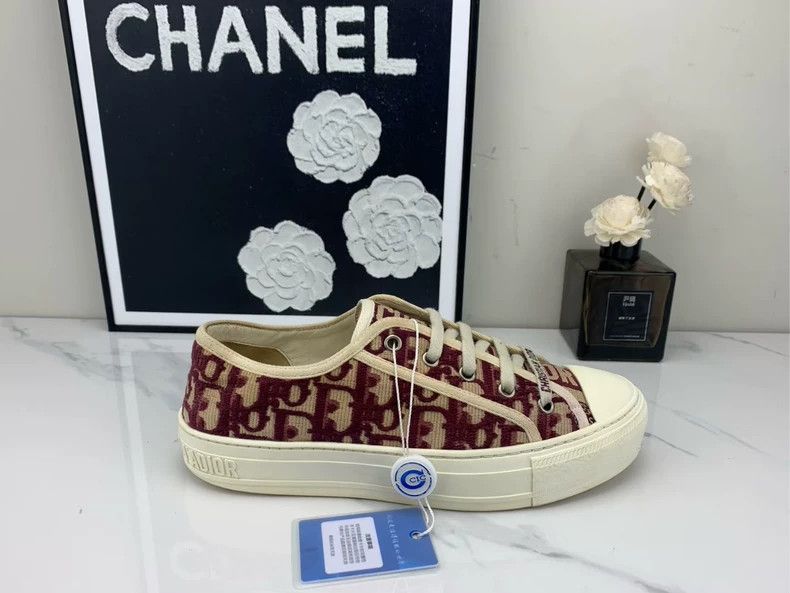 Dior Dior Burgundy Embroidered Logo Sneakers Size 37 Size US 7 / IT 37 - 6 Thumbnail