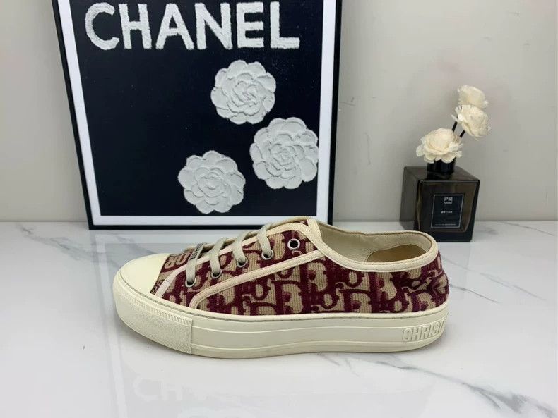 Dior Dior Burgundy Embroidered Logo Sneakers Size 37 Size US 7 / IT 37 - 4 Thumbnail