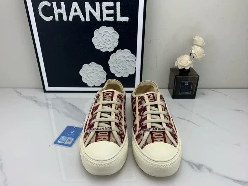 Dior Dior Burgundy Embroidered Logo Sneakers Size 37 Size US 7 / IT 37 - 2 Thumbnail