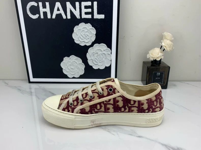 Dior Dior Burgundy Embroidered Logo Sneakers Size 37 Size US 7 / IT 37 - 7 Thumbnail