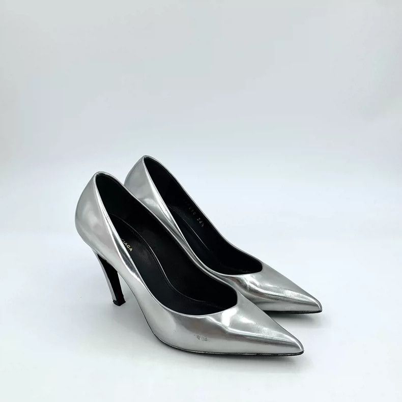 Balenciaga Balenciaga Silver Pointed Toe High Heels Size US 6 / IT 36 - 2 Thumbnail