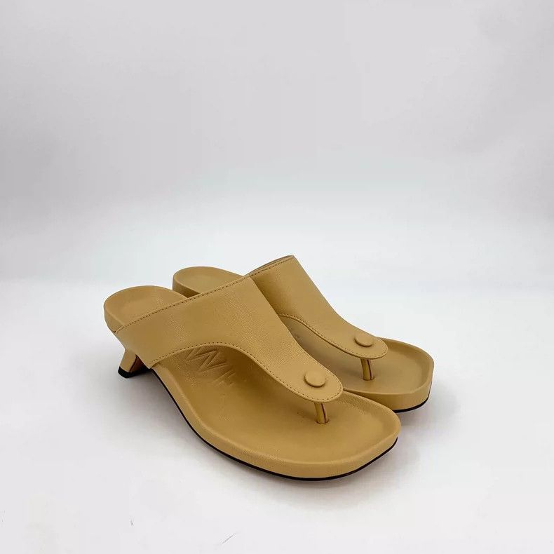Loewe Loewe Brown Leather Thick-Soled Flip-Flops Size US 7 / IT 37 - 2 Thumbnail