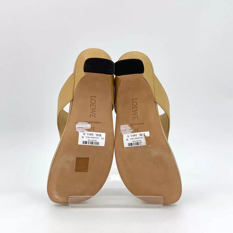 Loewe Loewe Brown Leather Thick-Soled Flip-Flops Size US 7 / IT 37 - 5 Thumbnail
