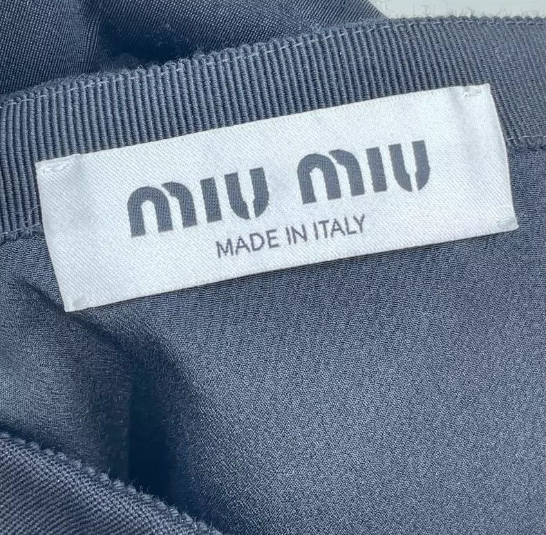 Prada Miu Miu Black Metallic Logo Mini Skirt Size 36" / US 14 / IT 50 - 6 Thumbnail