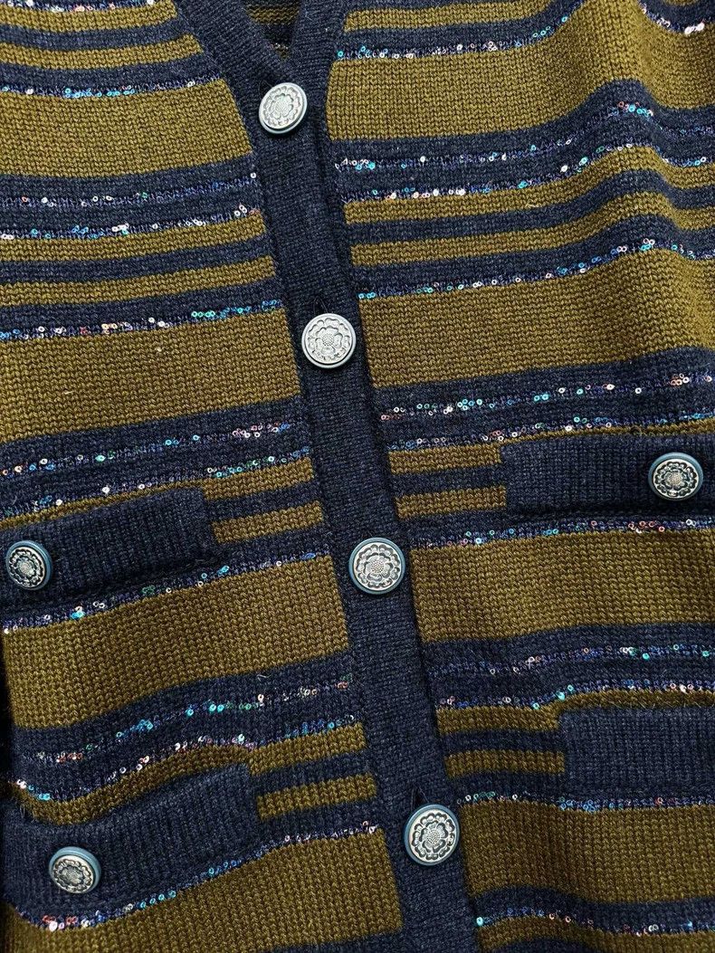 Chanel Chanel Cashmere Knit Cardigan with Stripes Size M / US 6-8 / IT 42-44 - 3 Thumbnail