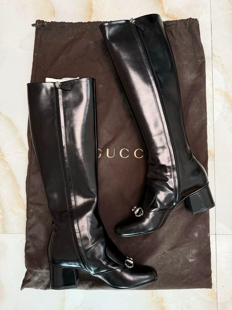 Gucci New Gucci Knee-High Heeled Boots Size US 5 / IT 35 - 2 Thumbnail