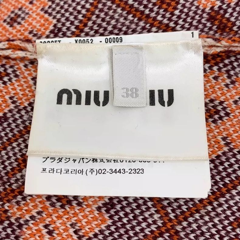 Miu Miu MiuMiu Orange Floral Knit Short Sleeve Sweater Size S / US 4 / IT 40 - 6 Thumbnail