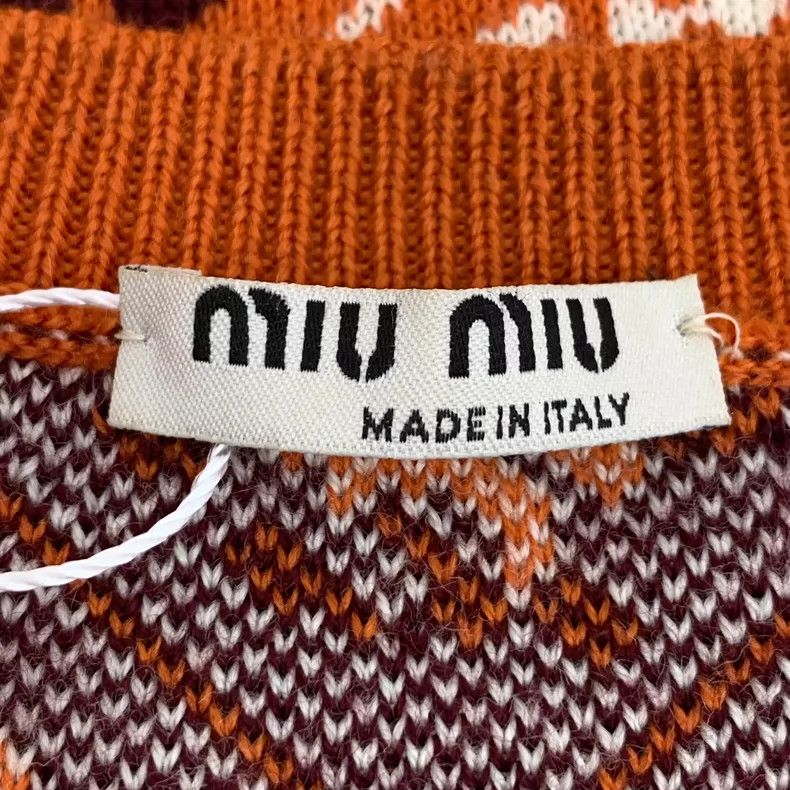 Miu Miu MiuMiu Orange Floral Knit Short Sleeve Sweater Size S / US 4 / IT 40 - 5 Thumbnail