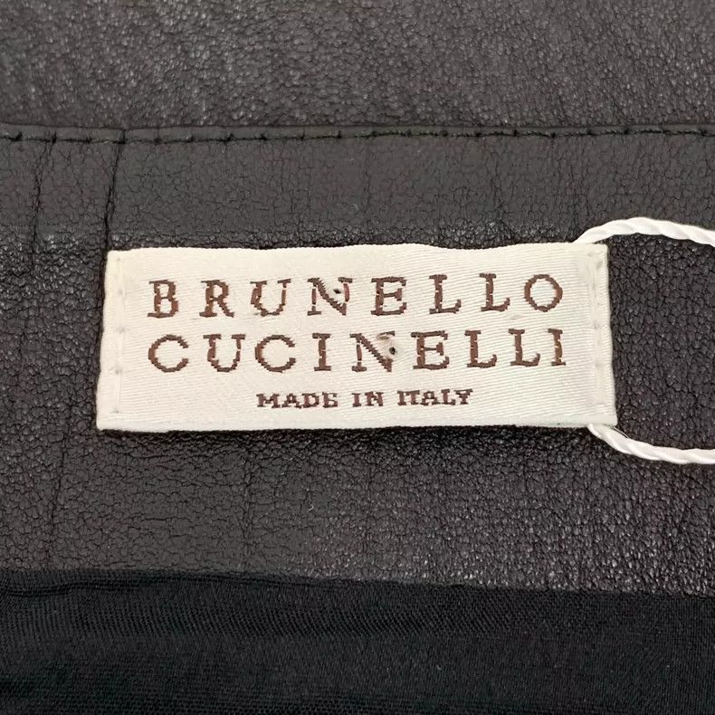 Brunello Cucinelli Brunello Cucinelli Black Leather Casual Skirt Size 40" / US 18 - 5 Thumbnail