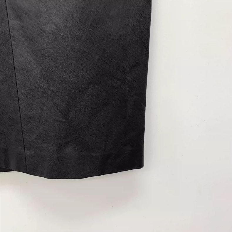 Brunello Cucinelli Brunello Cucinelli Black Leather Casual Skirt Size 40" / US 18 - 4 Thumbnail
