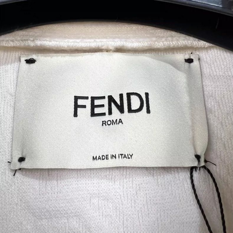 Fendi Fendi Cream Patterned Knit Cardigan Size M / US 6-8 / IT 42-44 - 5 Thumbnail