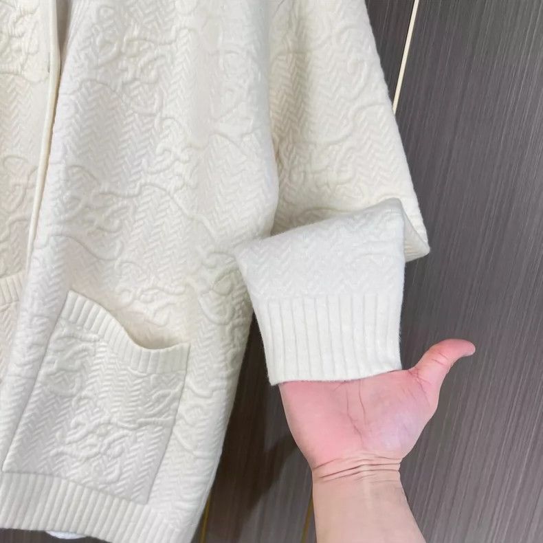 Fendi Fendi Cream Patterned Knit Cardigan Size M / US 6-8 / IT 42-44 - 3 Thumbnail