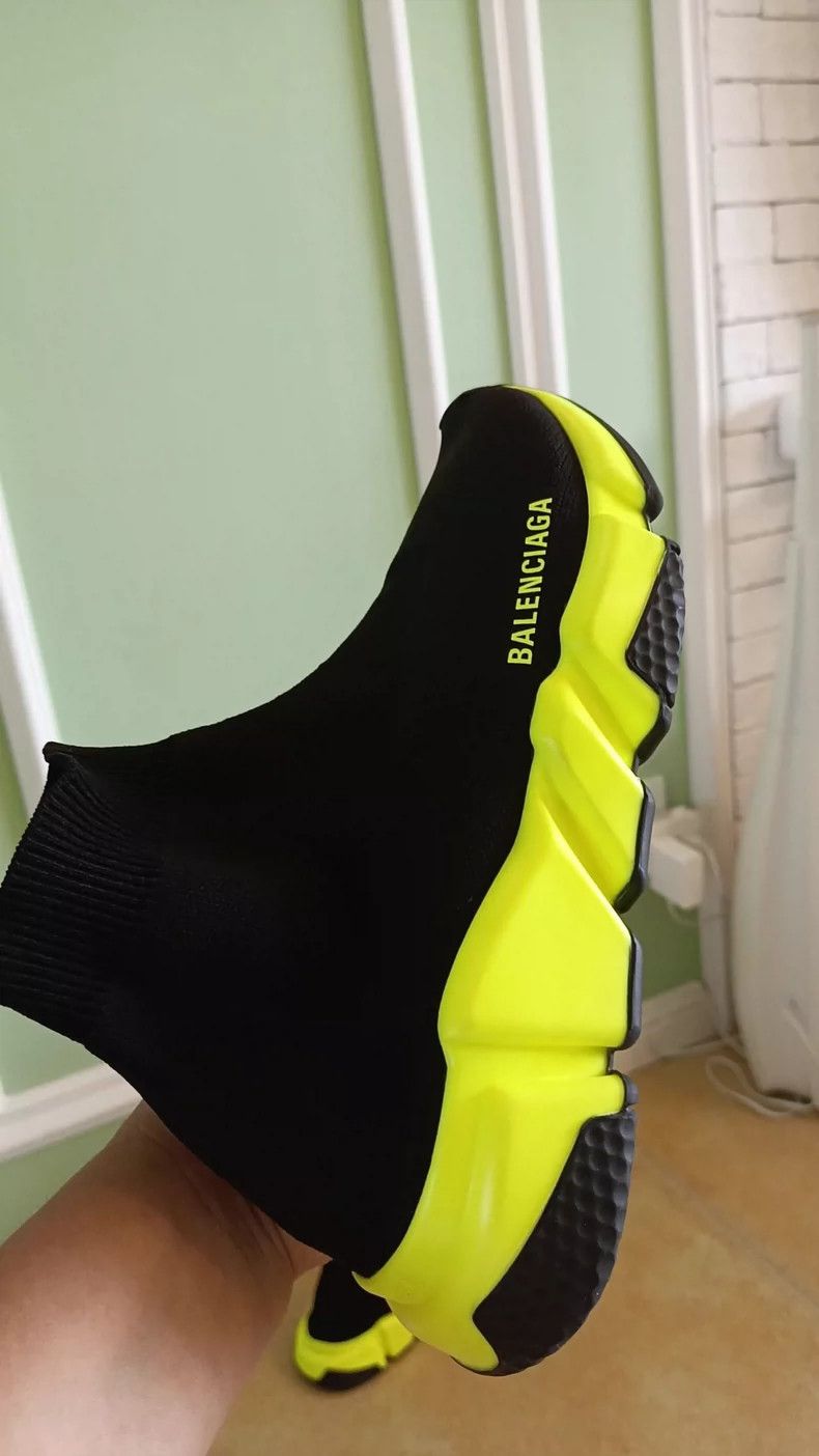 Balenciaga Balenciaga Black Fluorescent Letter Sock Shoes Size US 7 / IT 37 - 2 Thumbnail