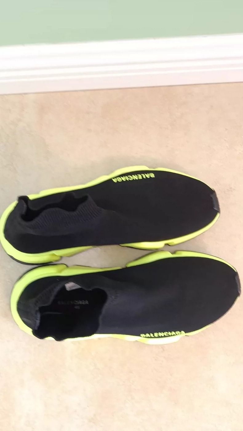 Balenciaga Balenciaga Black Fluorescent Letter Sock Shoes Size US 7 / IT 37 - 3 Thumbnail
