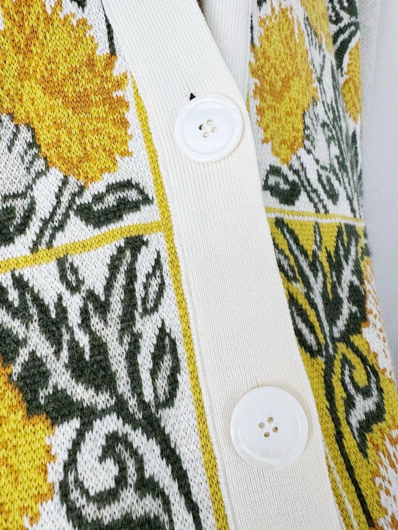 Loewe Loewe Knit Cardigan with Floral Design Size L / US 10 / IT 46 - 3 Thumbnail