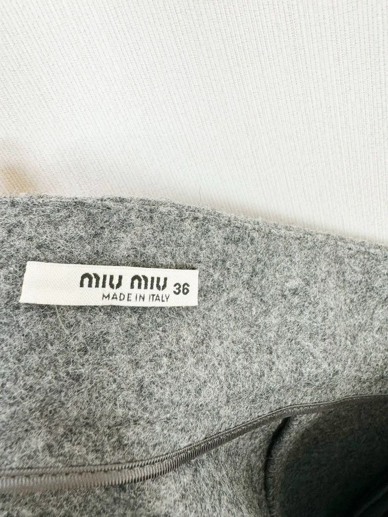 Prada Miumiu Wool Crystal Embellished Skirt Size 36" / US 14 / IT 50 - 3 Thumbnail