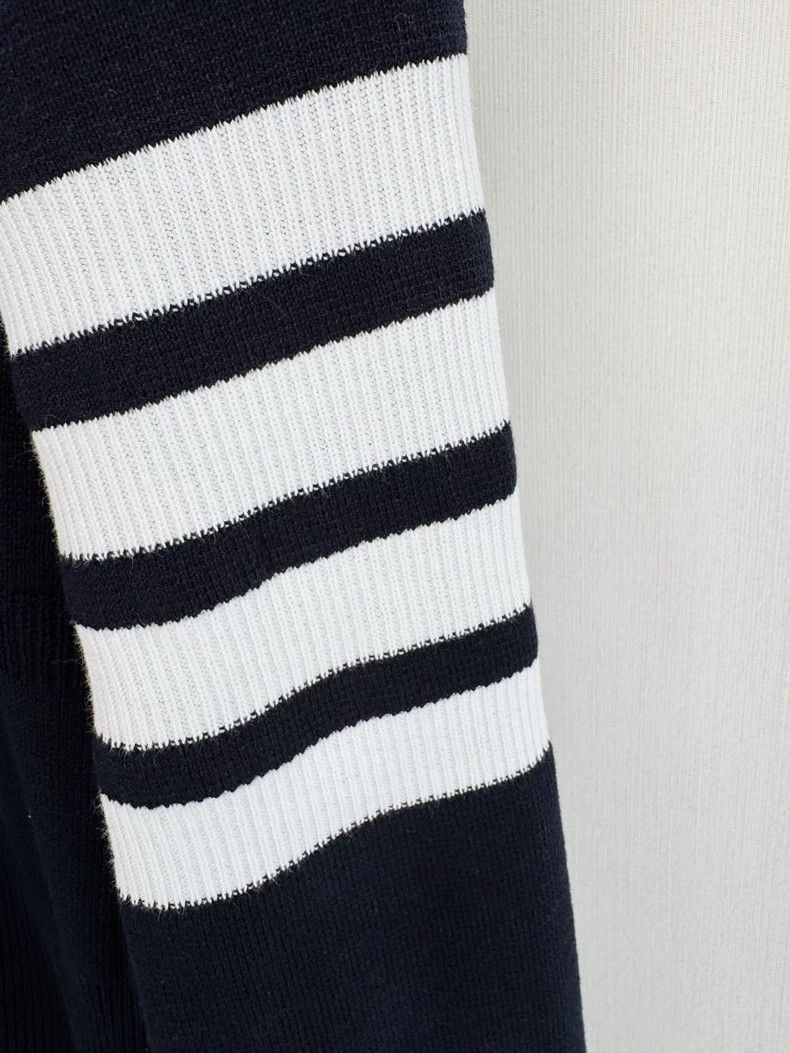 Thom Browne Thom Browne Navy Knit Cardigan with Stripes Size L / US 10 / IT 46 - 3 Thumbnail
