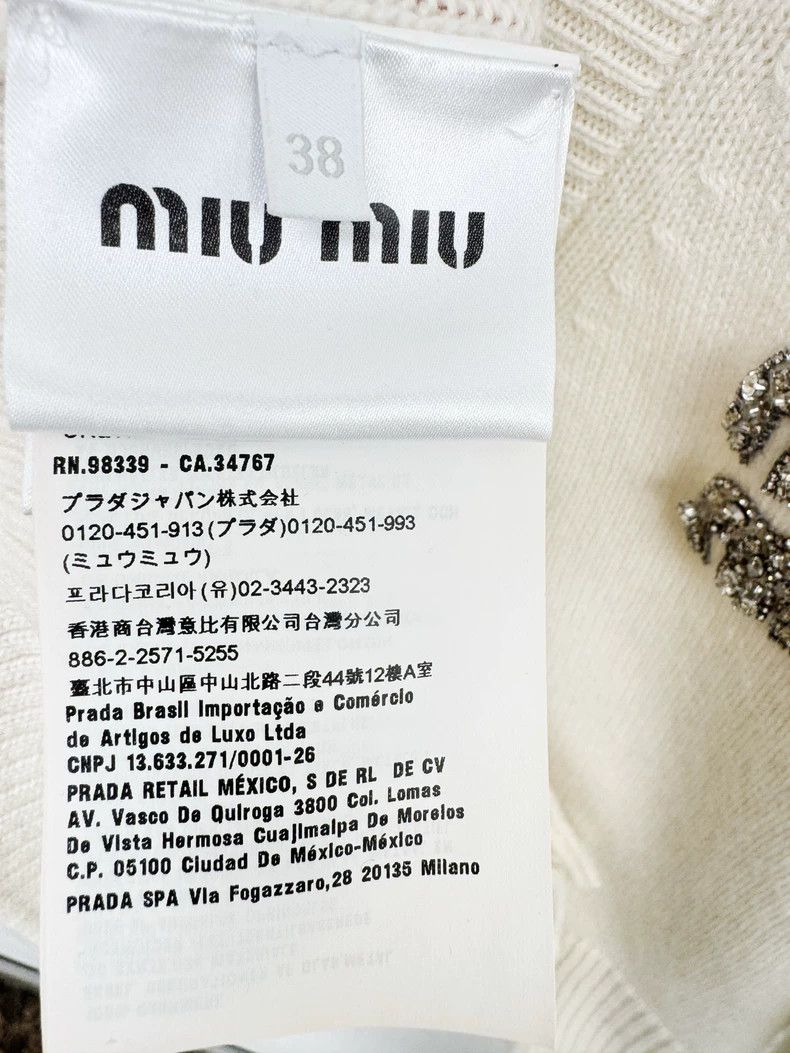Miu Miu Miu Miu Cashmere Cardigan in White Size M / US 6-8 / IT 42-44 - 4 Thumbnail