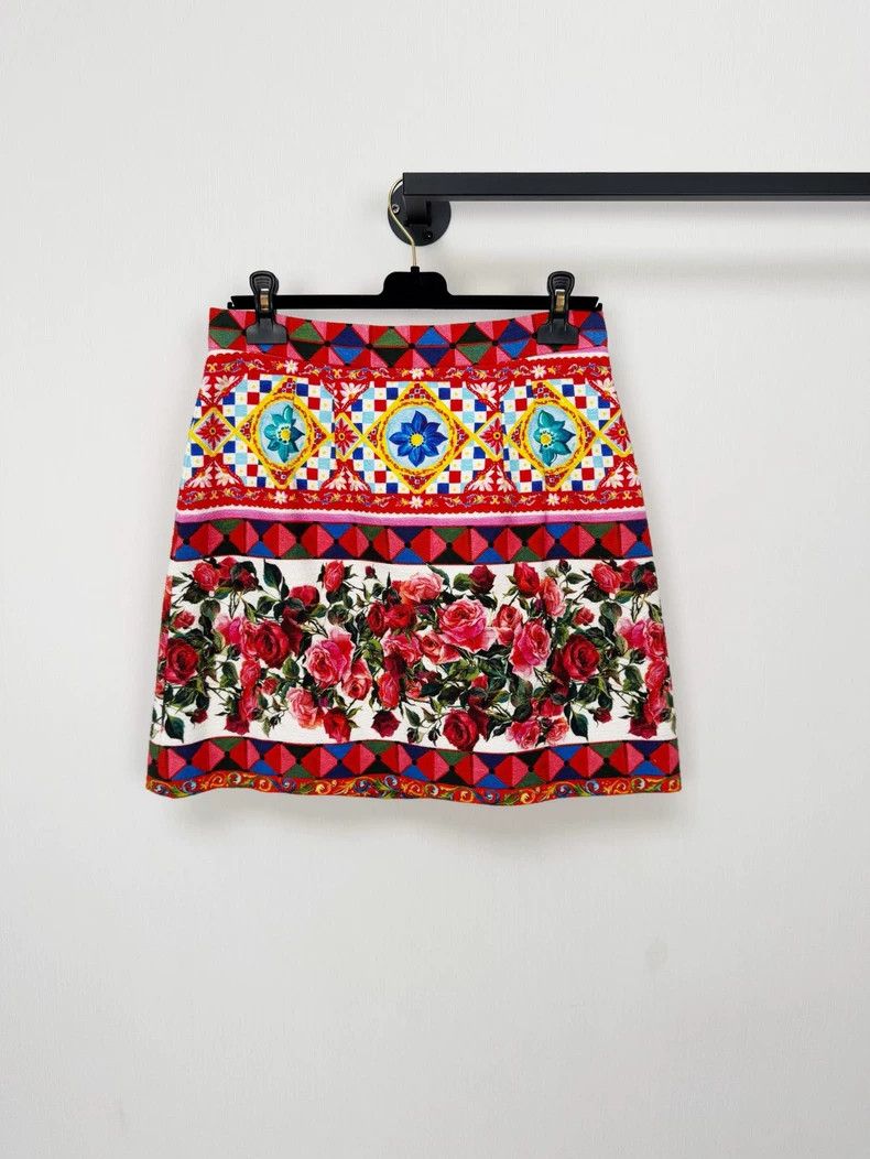 Dolce & Gabbana DG Dolce & Gabbana Floral Print Skirt Size 42" / US 20 - 5 Thumbnail