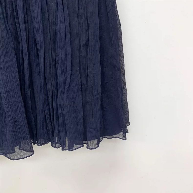 Chloe Chloe Blue Pleated Silk Skirt Size 38" / US 16 / IT 52 - 4 Thumbnail