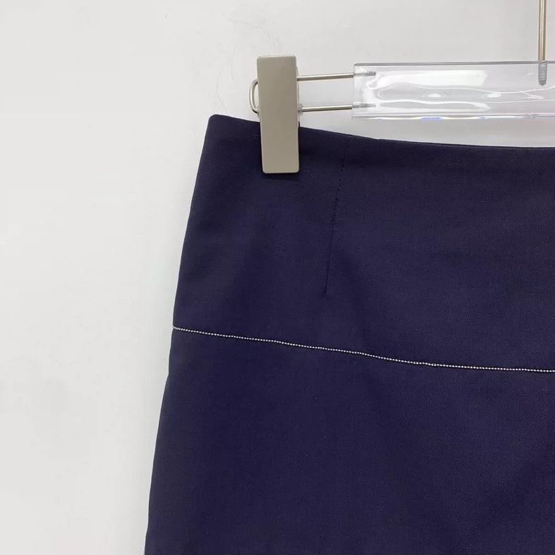Brunello Cucinelli Brunello Cucinelli Blue Wool Casual Skirt Size 38" / US 16 / IT 52 - 3 Thumbnail