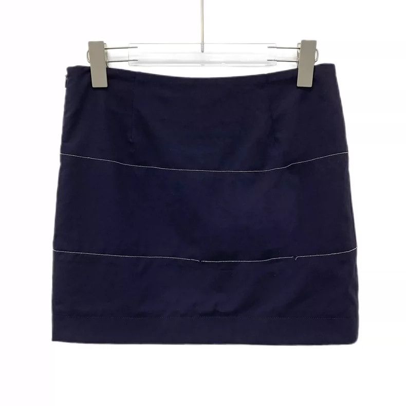 Brunello Cucinelli Brunello Cucinelli Blue Wool Casual Skirt Size 38" / US 16 / IT 52 - 2 Thumbnail