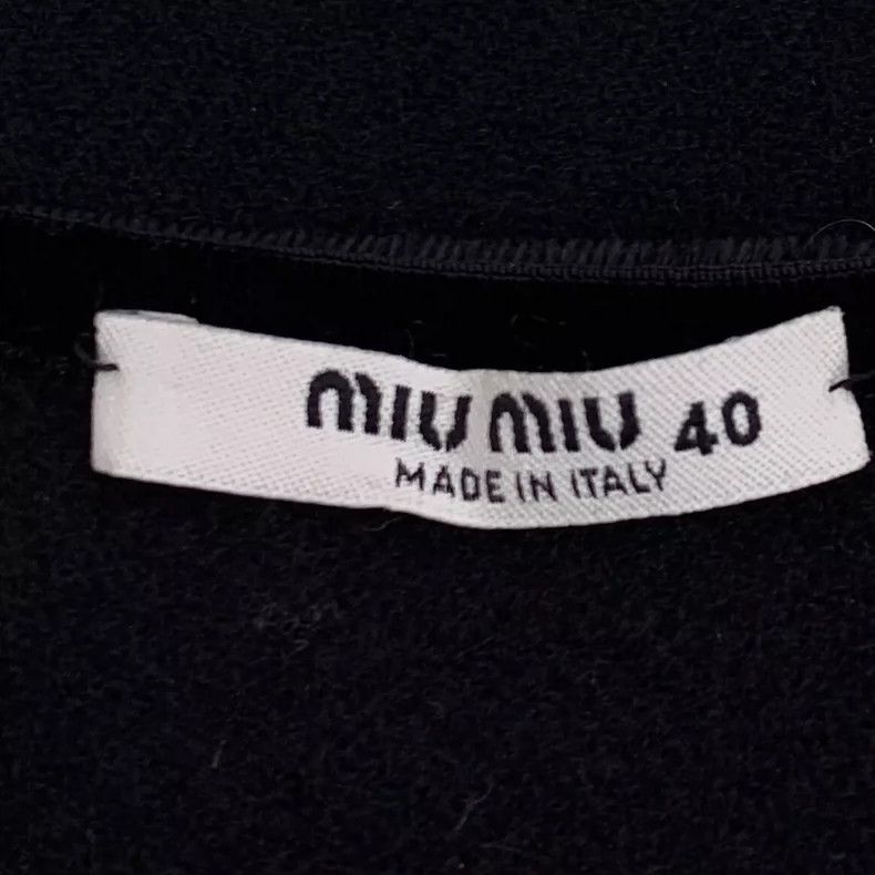 Miu Miu MiuMiu Black Wool A-Line Skirt with Buttons Size 40" / US 18 - 5 Thumbnail
