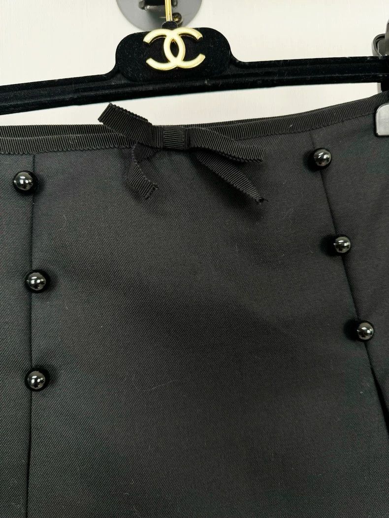 Miu Miu Miu Miu Black Bow A-Line Skirt Size 38 Size 38" / US 16 / IT 52 - 2 Thumbnail
