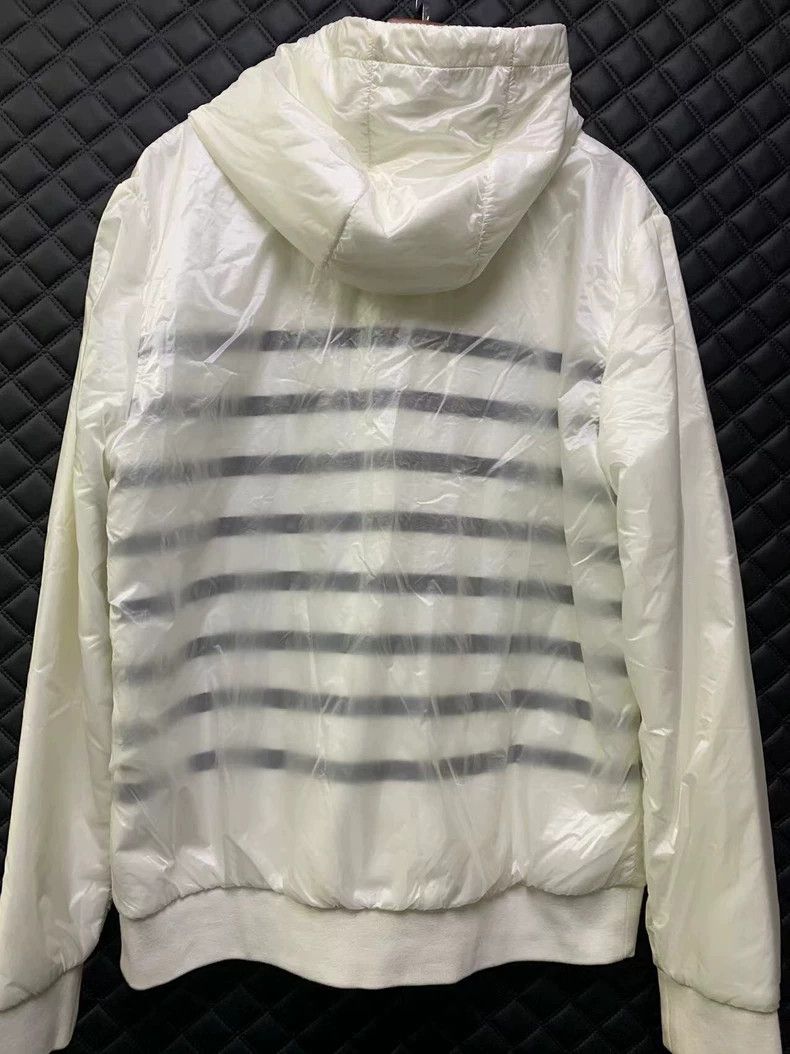 Moncler Moncler White Hooded Jacket with Stripes Size US M / EU 48-50 / 2 - 2 Thumbnail