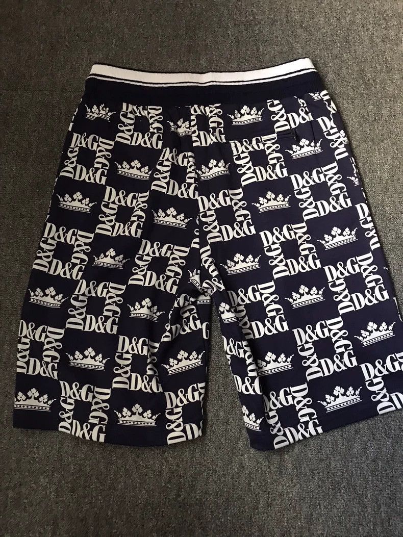 Dolce & Gabbana Dolce&Gabbana Blue Purple Logo Drawstring Shorts Size US 44 / EU 60 - 2 Thumbnail