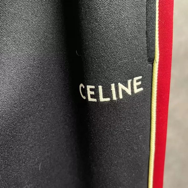 Celine Celine Black Letter Print Drawstring Casual Pants Size US 26 / EU 42 - 4 Thumbnail