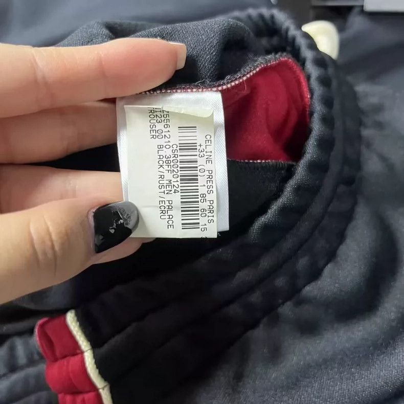 Celine Celine Black Letter Print Drawstring Casual Pants Size US 26 / EU 42 - 6 Thumbnail