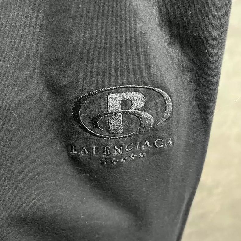 Balenciaga Balenciaga Black Logo Embroidered Casual Pants Size US 44 / EU 60 - 2 Thumbnail