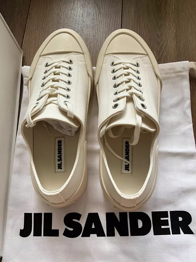 Jil Sander Jil Sander White Canvas Sneakers Size 39 Size US 10.5 / EU 43-44 - 2 Thumbnail